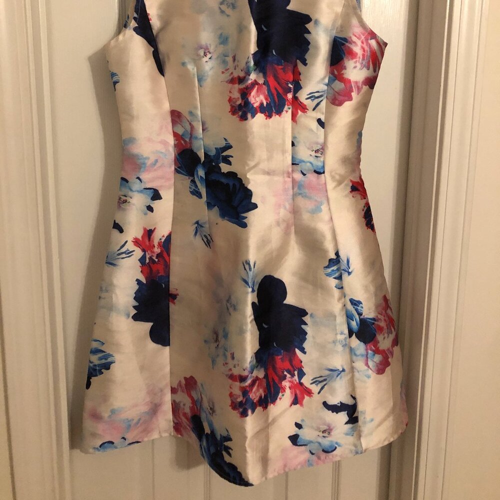AX Paris Floral Structured Printed Skater Dress sz 10